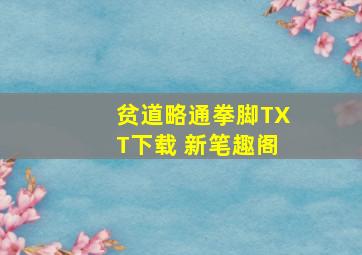 贫道略通拳脚TXT下载 新笔趣阁